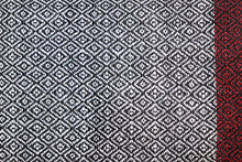 Lambswool Chequered Scarf, Black-and-White With Red Border