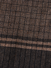 Merino Wool Stole, Black & Brown Basket Weave