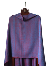 Merino Wool Stole, Purple-&-Red Shot