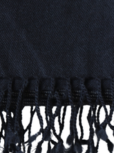 Merino Wool Stole, Dark Grey Checks With Black Border