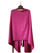 Merino Wool Stole, Deep Fuchsia