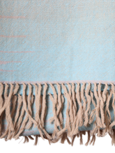 Merino Wool Stole, Sea-green & Grey