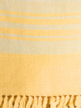 Merino Wool Stole, Mustard With Light Grey Stripes