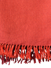 Merino Wool Stole, Deep Ochre & Red Block Checks