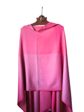 Merino Wool Stole, Pink & Lavender Block Checks