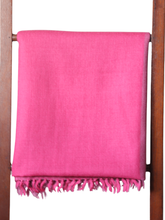 Merino Wool Stole, Pink & Lavender Block Checks