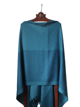 Merino Wool Stole, Shades of Teal