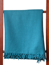 Merino Wool Stole, Shades of Teal