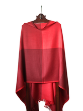 Merino Wool Stole, Shades of Vermilion