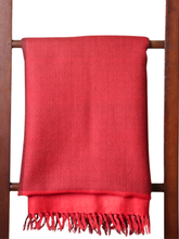 Merino Wool Stole, Shades of Vermilion