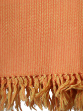Merino Wool Stole, Sunset Orange With Yellow Stripes