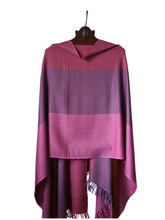 Merino Wool Stole, Shades of Plum