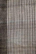 Oak Silk Stole, Black & Tan Stripes, with Chashm-e-Bulbul Border