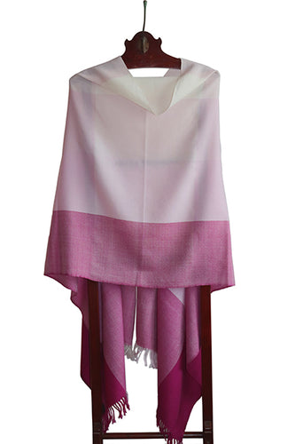 Lambswool Stole, Dark Pink with Light Pink & White Checks