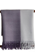 Lambswool Stole, Purple with Lavender & Grey Checks