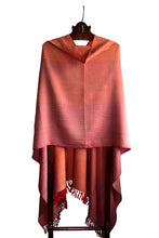 Lambswool Stole, Orange & Pink Bands