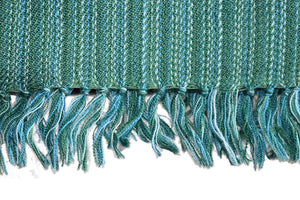 Lambswool Scarf, Forest Green with Stripes