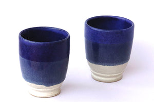 Indigo & Ivory Stoneware Kullad/Goblet (Set of 2)