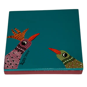 Hand-painted Folk Art 2-piece Coaster Set (with 2 variants)